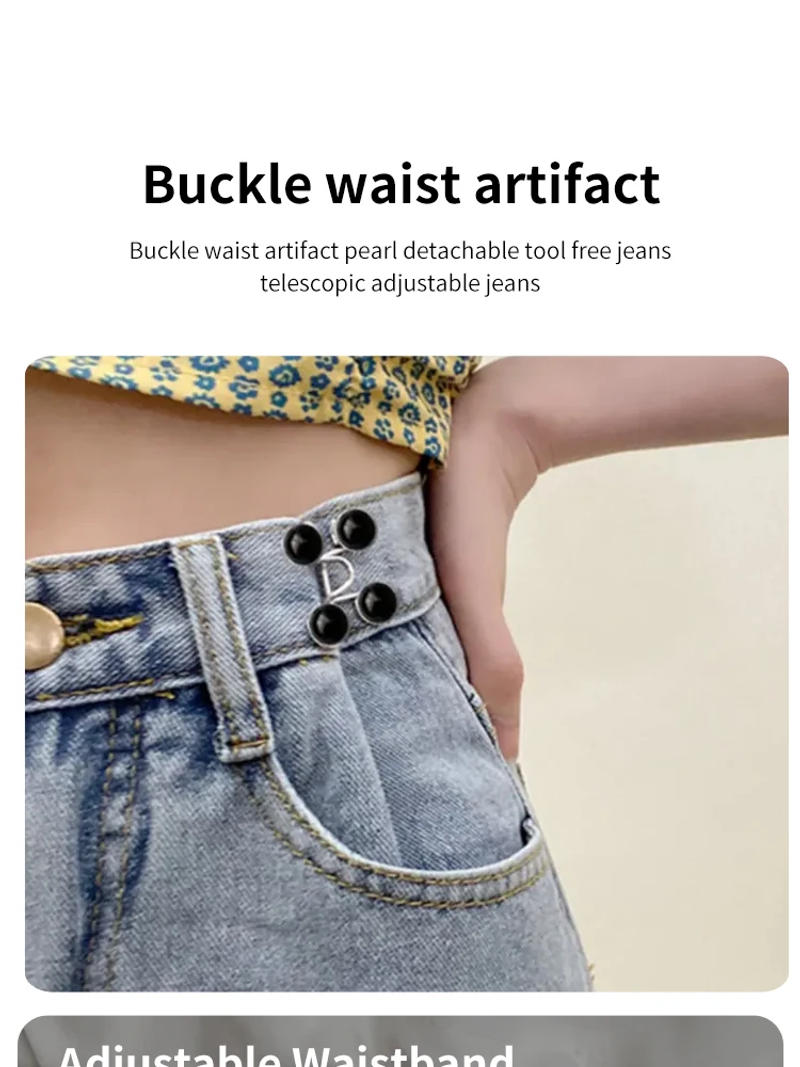 Description Picture 3 of itemWaist Button, Studless, Removable Button Tool for Waist Adjustment, Adjustable Button for Jeans, Faux Pearl Belt Tightener