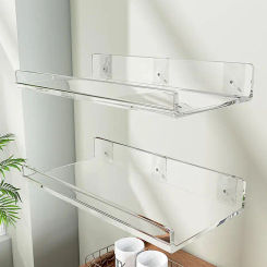 Acrylic Storage Rack Wall Panel No Need To Drill Holes, Bathroom, Bathroom, Kitchen Storage Rack, Organic Glass Strong Sticker
