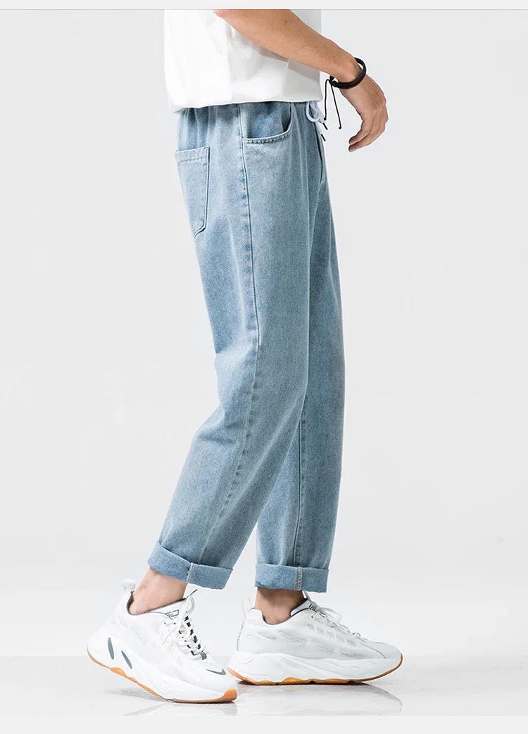 Description Picture 6 of itemJeans Men Wide Leg Cargo Pants Streetwear Baggy Men Korean Fashion Loose Straight Male Clothing Hip Hop Style Male Trousers