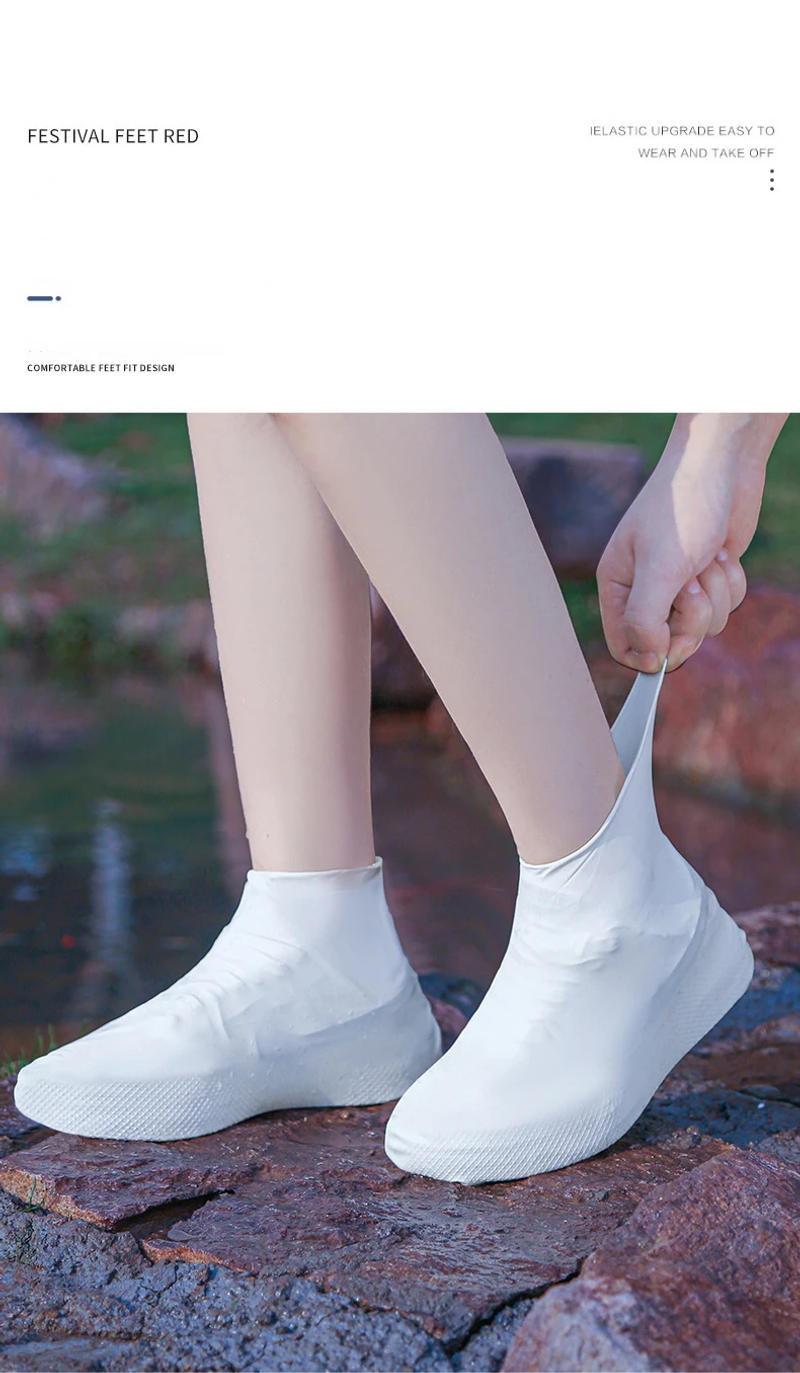 Description Picture 6 of itemReusable Waterproof Latex Rain Shoe Covers Non-slip Rubber Rain Boot Outdoor Rain Day Use Rain Gear Overshoes Shoes Accessories