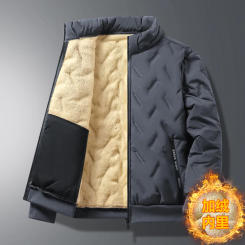 Men's Thicken Parkas Fleece Warm Winter Jacket Cashmere Fleece Coat windproof Outdoor Cotton-Padded Male Windbreaker Outwear