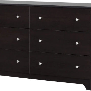 South Shore Vito 6-Drawer Double Dresser, Chocolate