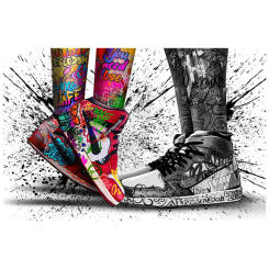 AB Diamond Stone cross stitch Graffiti fashion sneakers 5D DIY Diamond Embroidery Rhinestone Painting Diamond Brush