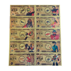 10 type UFO Robot Grendizer Goldorak albator mazinger Anime Alcor Phenici Hikaru Great Vega Gold Banknote Cartoon Cards For Gift