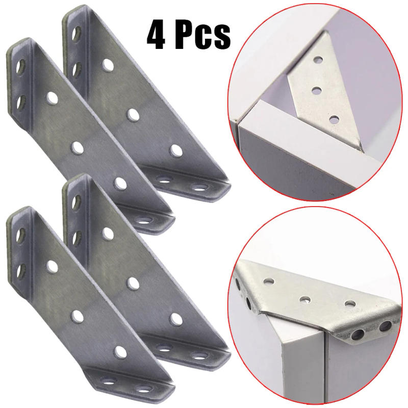Description Picture 3 of item4PCS Stainless Steel Angle Corner 90 Degree Brackets Fasteners For Furniture/wood Connection Furniture Hardware Accessory