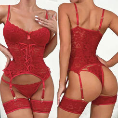 Lace Bra Deep V Strappy Bralette Intimates Lenceria Mujer Erotic Bra Thongs Garters Set Sexy Bandage Brassiere Lingerie