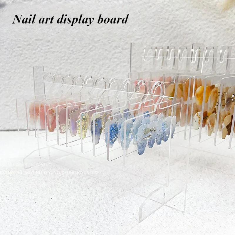 Description Picture 3 of itemNail Display Board Style Acrylic Color Card Works Modeling Template Desktop Sample Storage Hanger Tools Nail Art Tool Uñas Tool
