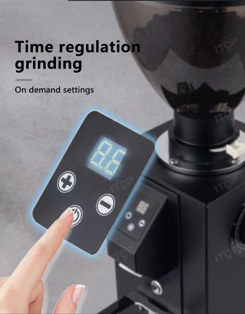 Description Picture 6 of itemITOP TCG64 Commercial Coffee Grinder 64mm Flat Burr 1000g Bean Hopper Time Quantification Espresso Coffee Grinding Machine