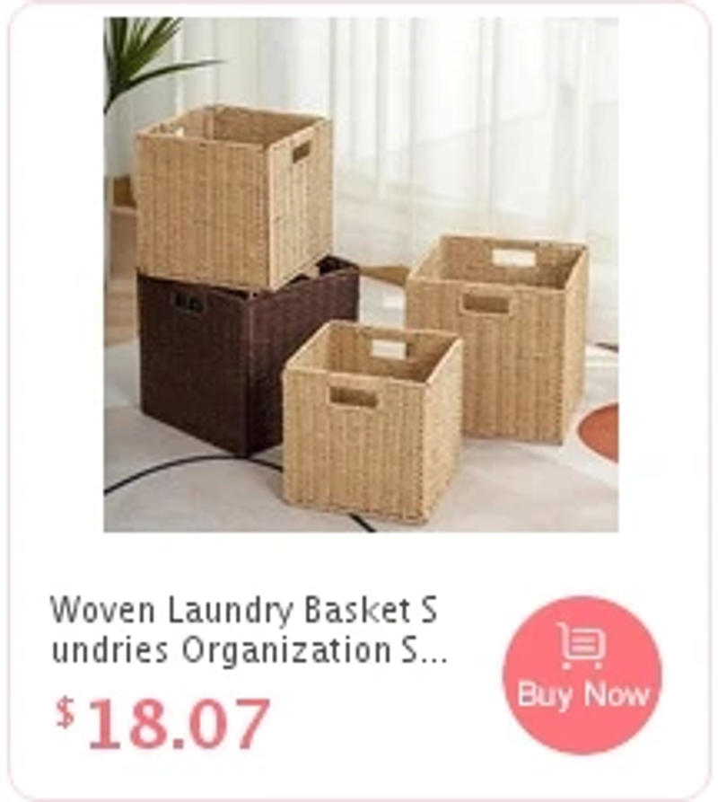 Description Picture 5 of itemBreakfast Woven Storage Basket Picnic Basket Laundry Box Home Sundries Organizer Fruit Flower Storage Baskets Desktop Container