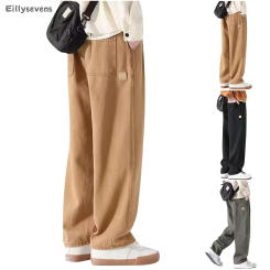 cargo pants men Men's Versatile casual trousers Men's New Solid Color Loose Fitting Large Straight Leg Pants pantalones hombre