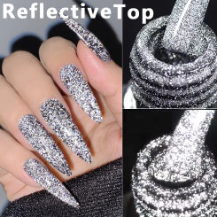 AS 15ml Reflective Glitter Top Coat Gel Nail Polish Sparkling Auroras Laser Semi Permanent Soak Off UV Nail Art Gel Varnish