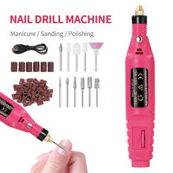 LULAA Portable Electric Nail Drill Machine Set Gel Polish Remover Dead Skin Nail Polishing Tools Kit Sander Nails Accessories