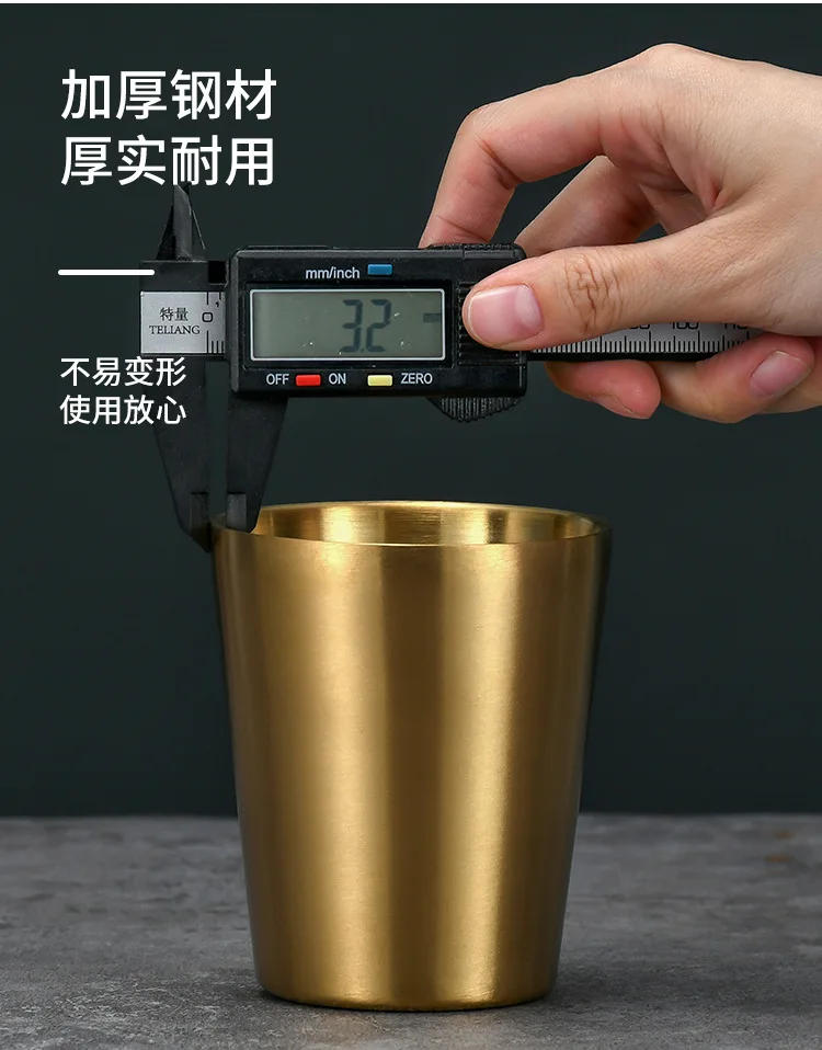 Description Picture 5 of itemStainless Steel Beer 304 Cup Honeycomb Double-layer Korean Hammer Pattern Water Cup Juice Beverage Honeycomb Coffee Milk Cup