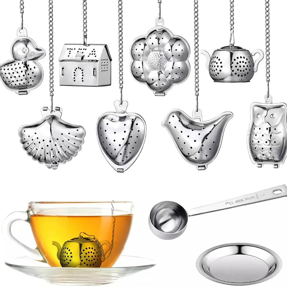 Description Picture 6 of itemCreative Stainless Steel  Tea Infuser Teapot Tray Spice Tea Strainer Herbal Filter Teaware Accessories Kitchen Tools