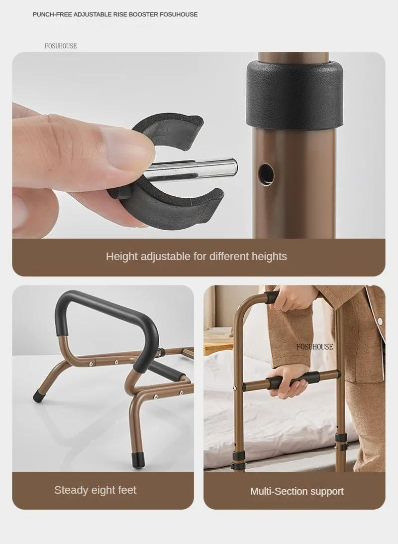 Description Picture 3 of itemBedside Railing Grab Bars Bed Handrails Assist Device Bathroom Toilet Auxiliary Grab Bars Safety Stand Disabled Accessories u