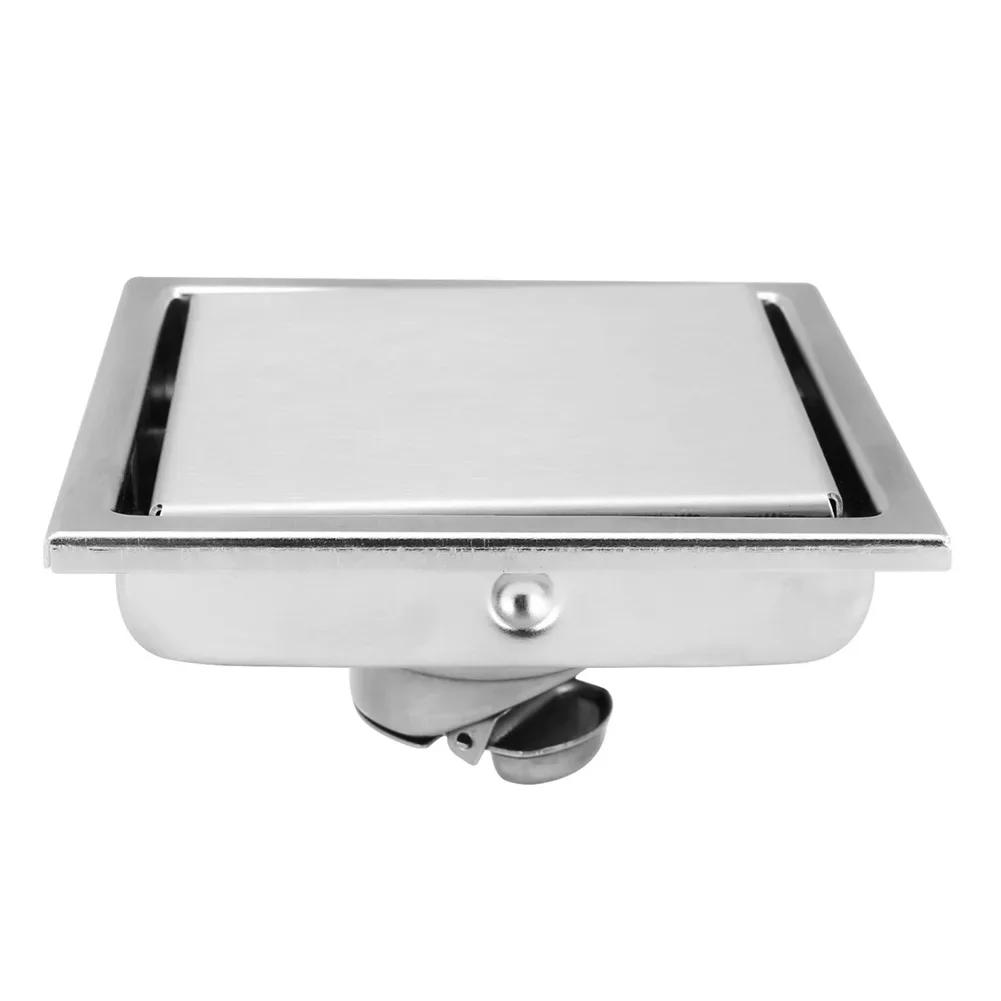 Description Picture 2 of itemShower Square Floor Drain 15X15cm Tile Insert Grate SUS304 Stainless Steel Bathtub Kitchen Sink Flow Waste Drainer Accessories