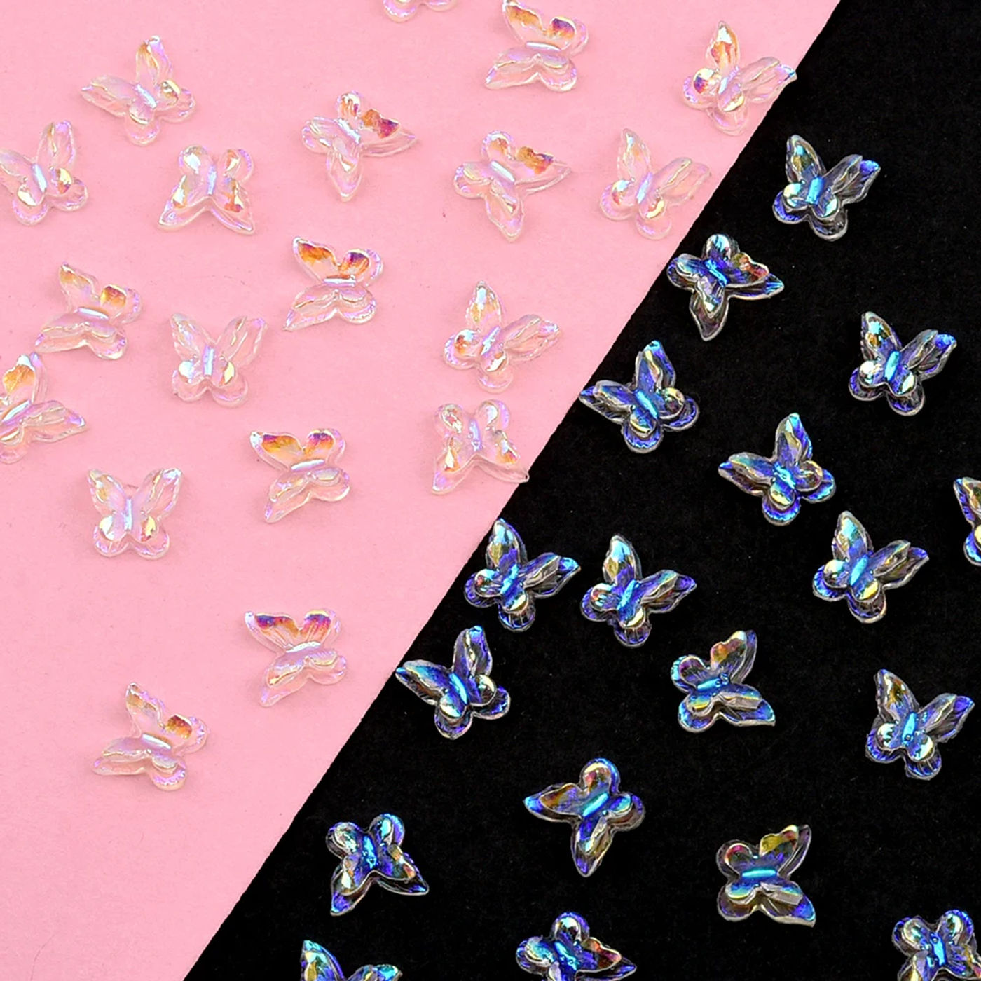 Description Picture 6 of item100pcs Glitter Nail Charms Butterflies Assortment Resin 3d Nail Art Decoration Studs Accessories Supplies NJ23104-5