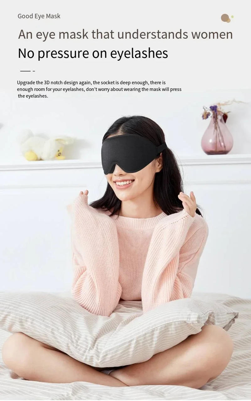 Description Picture 6 of item3D Sleep Mask Blindfold Sleeping Aid Eye Mask Soft Memory Foam Face Mask Eyeshade 99% Blockout Light Slaapmasker Eye Cover Patch