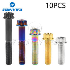 Wanyifa Titanium Bolt M10x15~90mm Small Flange Torx T50 Head Screw Pitch 1.25/1.5mm For Motorcycle Parts 10pcs
