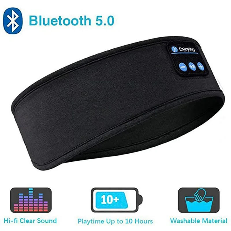 Description Picture 2 of itemBluetooth Wireless Headphones Sleep Eye Mask Headset Soft Elastic Comfortable Sports Headband Bluetooth Music Earphone