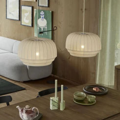 Fabric Lantern Chandelier Japanese Style Pendant lamp for Restaurant Living Dining Staircase Duplex Wabi Sabi Pendant light