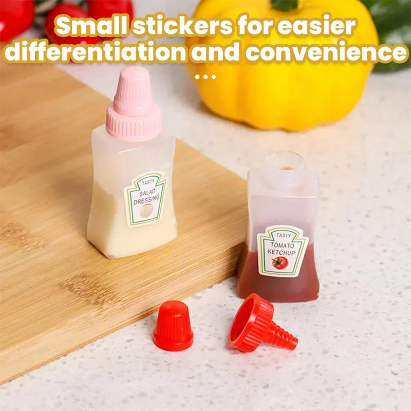 Description Picture 4 of itemMini Sauce Bottle Refillable Ketchup Honey Salad Containers Bottle Portable Sauce Jars Lunch Box Dressing Dispensers Kitchen Box