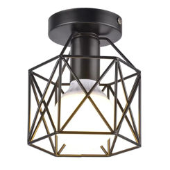 2PCS Hallway Light Fixtures Ceiling Mount  Retro Black Industrial Semi Flush Mount Ceiling Light for Entrance Aisle Corridor