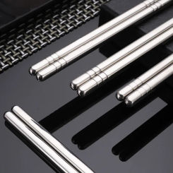 1 Pair Stainless Steel Non-Slip Chopstick 304/201  Metal Chopstick Sushi Sticks Korean Japanese Food Chinese Chopsticks Kitchen