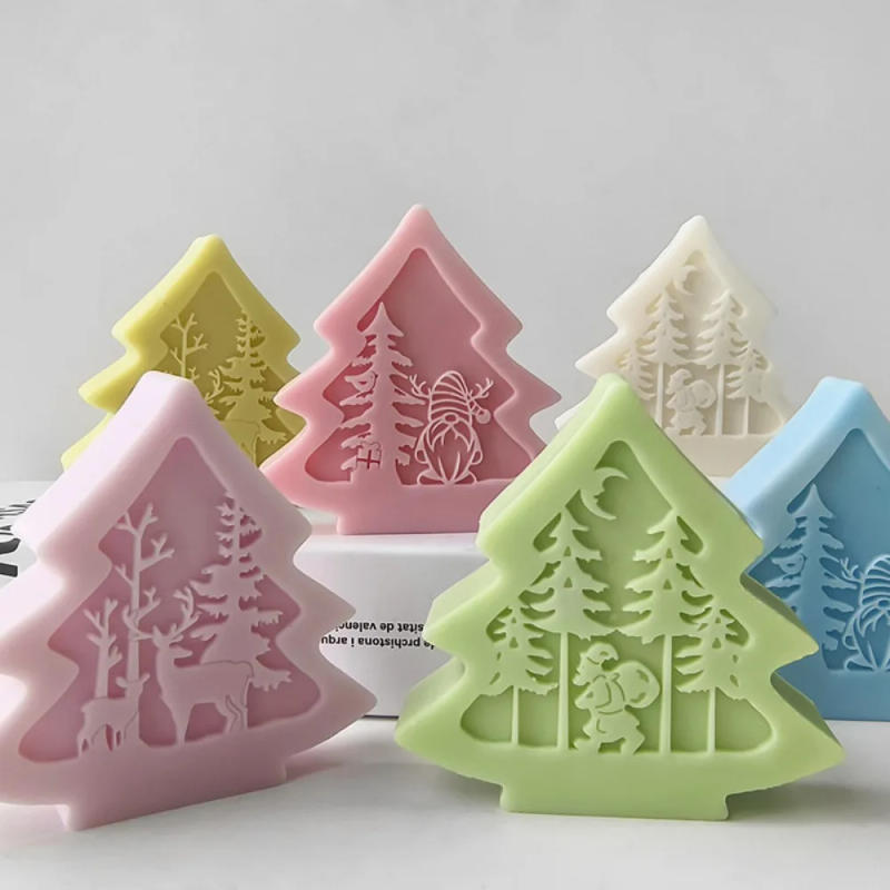 Description Picture 5 of itemCartoon Christmas Tree Toilet Soap Mold Santa Elk Scene Candle Plaster Party Decor 3D Festival Chocolate Ice Cube Silicone Mould