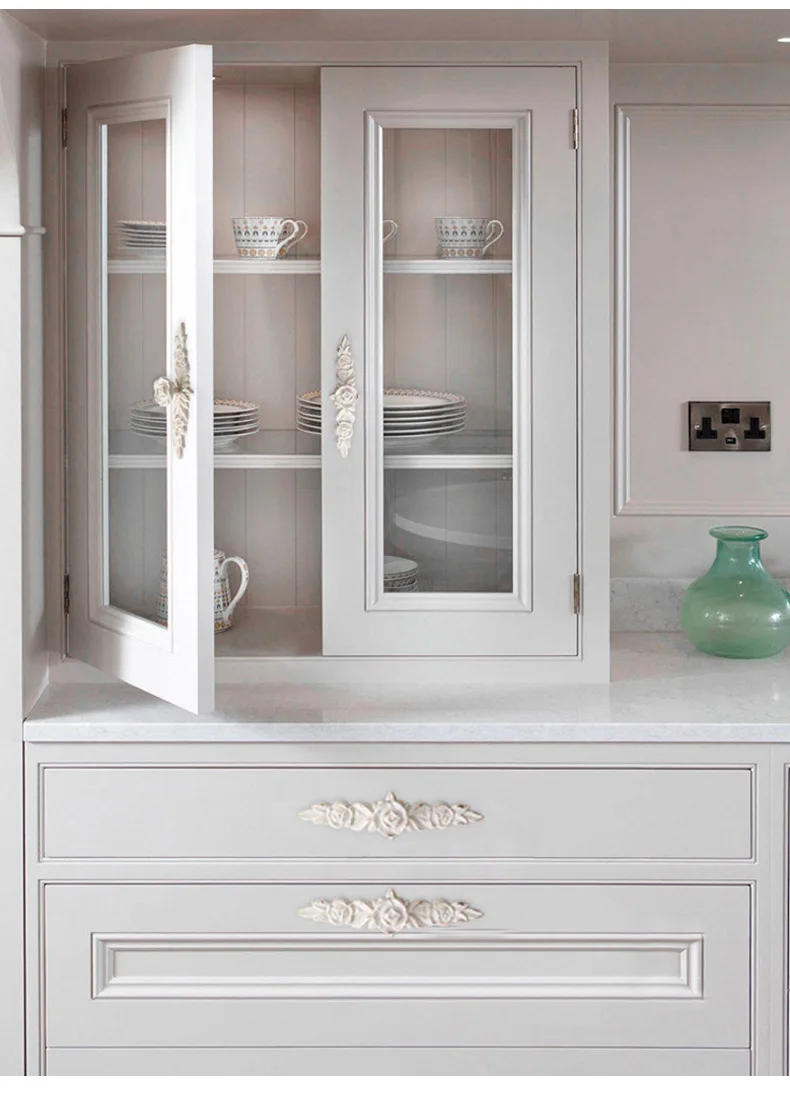 Description Picture 6 of itemSimple European Ivory White Handle, Painted Cabinet Door Handle, Modern Rose Furniture Handle, Single Hole White Small Handle