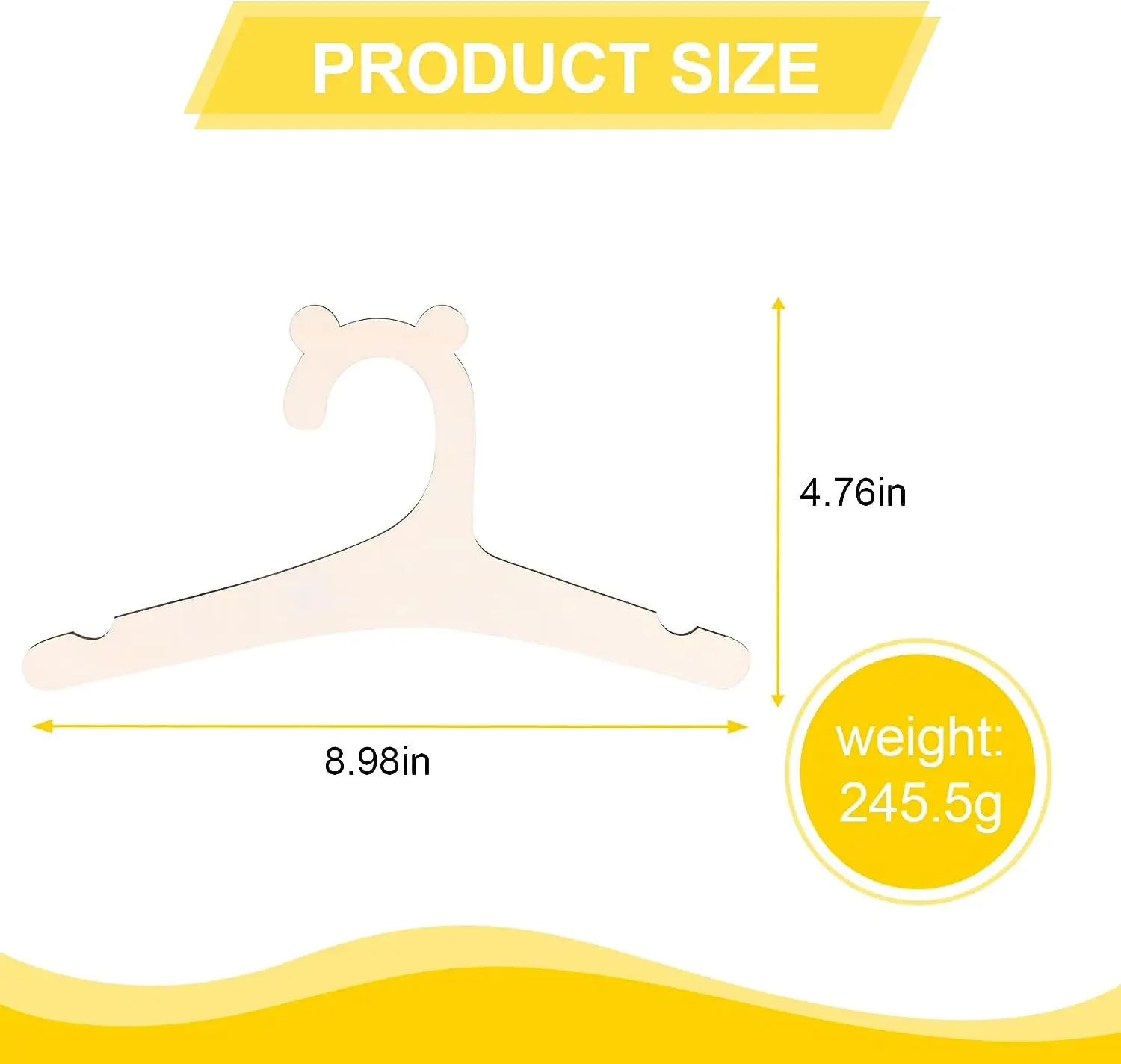 Description Picture 4 of item20pcs Baby Clothes Rack Wooden Children Clothing Hanger Cute Bear Drying Hanger Home Princess Room Nursery Decor Kids Present