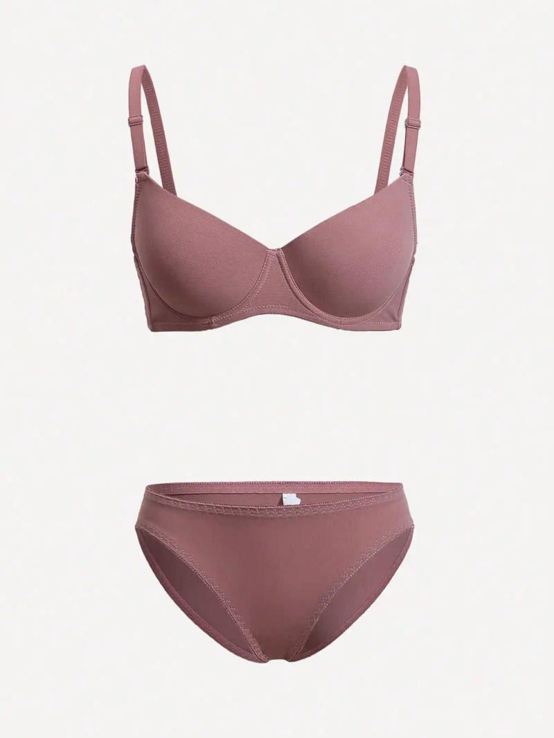 Description Picture 3 of itemViomisha Solid Underwire Lingerie Set Women Push Up Bra with Steel Ring Fashion Women Underwear Panty Everyday Bras Set