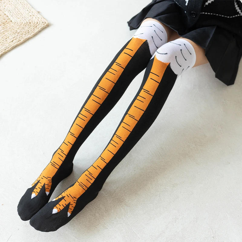 Description Picture 3 of itemFunny Chicken Paw Stocking Over-knee Pressure Thin Leg Long Stockings Women Spring Autumn Winter Middle High School Girls Socks