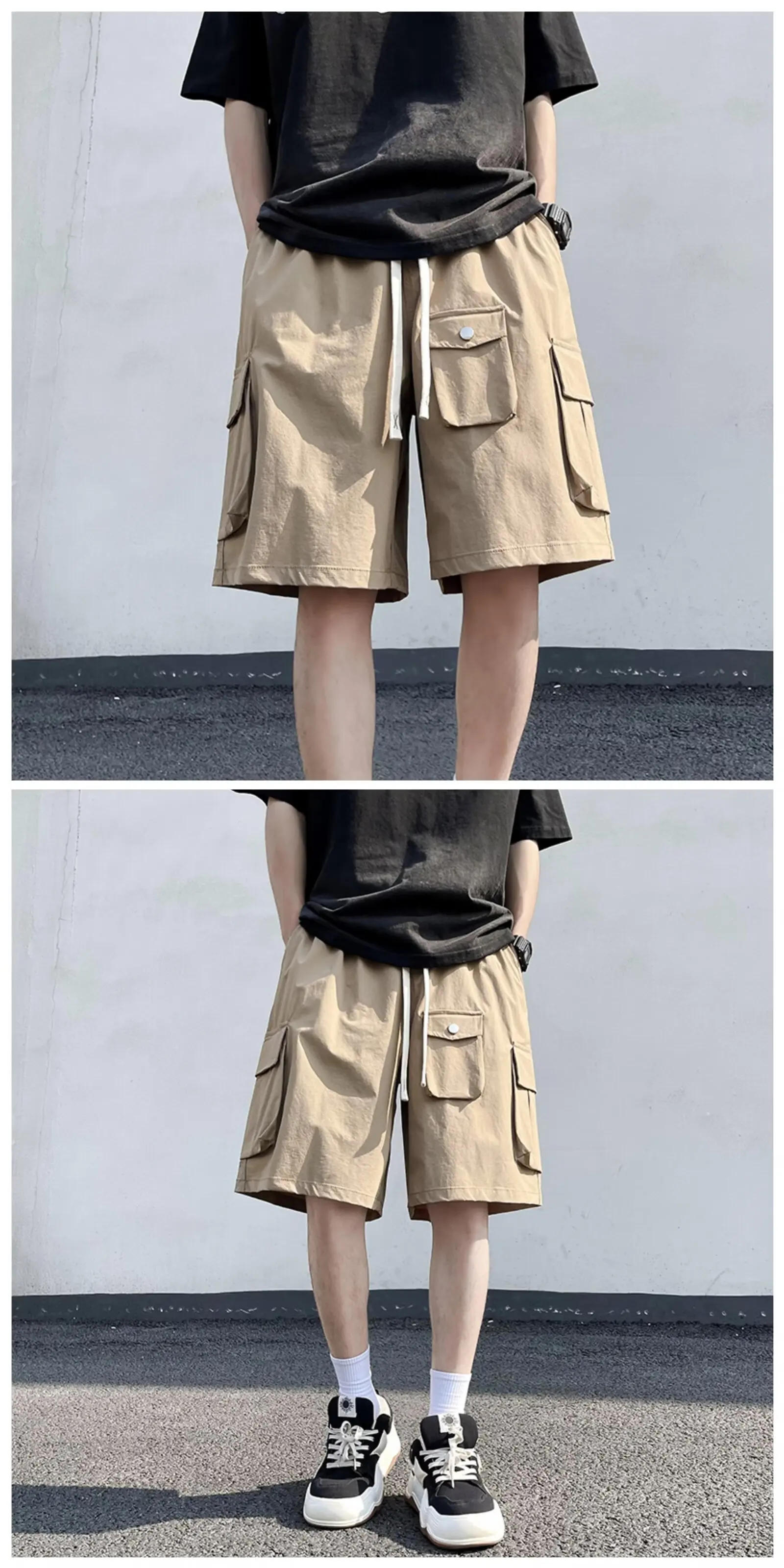 Description Picture 6 of itemMen's Shorts New Summer Cotton Double-Pocket Hip-Hop Style Casual Pants Sports Fitness Five Point Pant joggers
