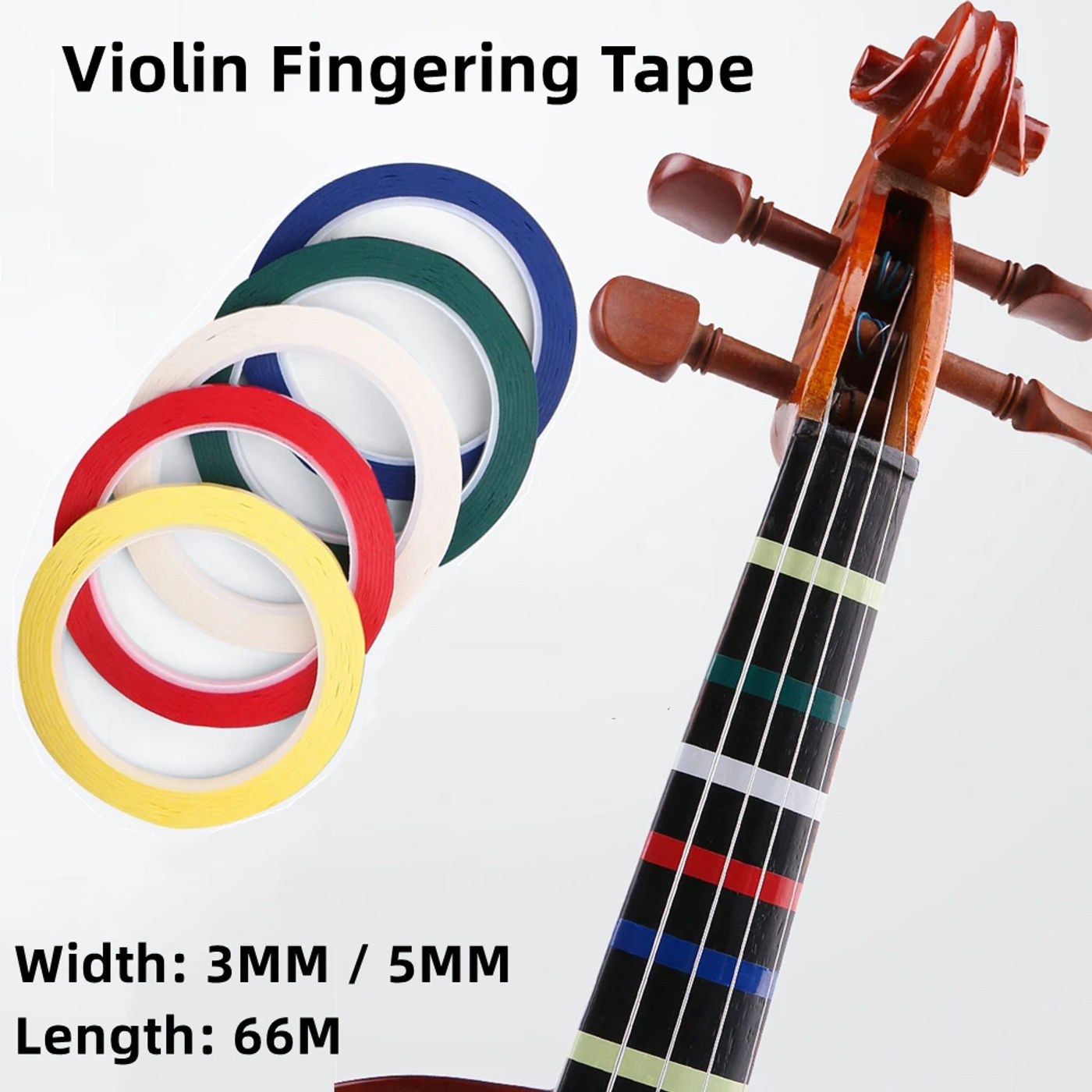 Description Picture 2 of item66m Violin Fingering Tape Hot Sale For Fretboard Positions Finger Guide Stickers Beginner Cello Instruments Part Accessories