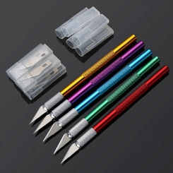 1Set Non-slip Knife Engraving Cutter with 6pcs Blade Carving Sculpture Cake Craft Multi-color Pastry Tools Scalpel Utility knife