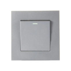 New Matte Grey Wall Switches 1Way Button Home Accessories Wall Light Switch Panel Durable with LED Lamp 1/2/3/4 Gang