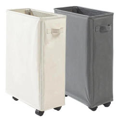 Collapsible Laundry Baskets Large Slim Folding Hamper Freestanding Narrow Corner Bin With Handle Home Storage