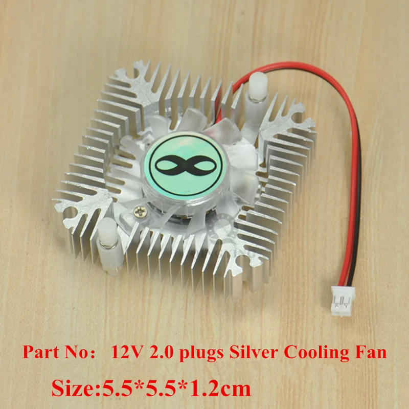 Description Picture 5 of itemAluminum LED Heatsink Cooling With Fan 5V 12V Radiator Cooler Heat Sink For 3W 5W  Electronic Chip IC LED computer Thermal