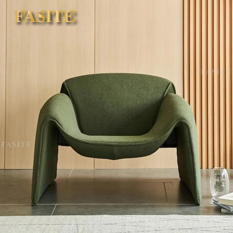 Description Picture 3 of itemLeisure Relaxing House Coffee Fluted Crab Chair Half Round  Living Room Classic Style Colorful Low Back Single Seater Sofa Chair