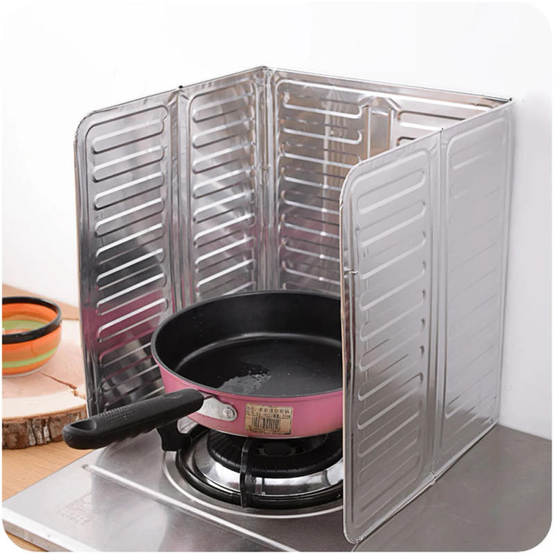Description Picture 5 of item1PC Kitchen Oil Splash Guard Screen Cover Anti-Splatter Shield Guard Aluminium Foil Scald Proof Board Protection Plate 84*32.5cm