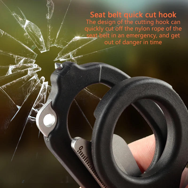 Description Picture 4 of itemMultifunction Portable Emergency Raptors Shears Tactical Luminous fluorescence Mini Folding Scissors Outdoor Survival Tool New