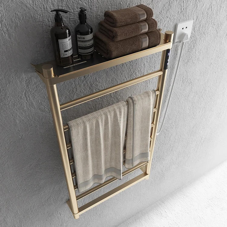 Description Picture 5 of itemModern Electric Towel Rack, Brushed Gold PVD Heated Towel Rails, Bathroom Radiators, Warmer