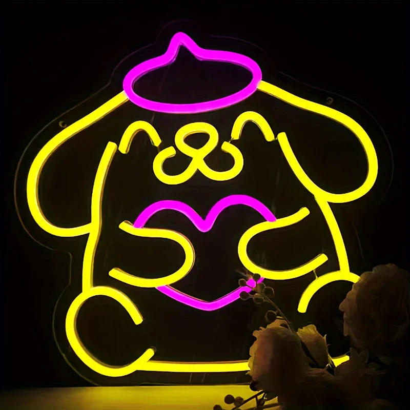Description Picture 4 of itemSanrio Pudding Dog Neon Sign Dimmable USB Powered Japanese Kawaii Anime Neon Sign  Room Decor Lights Cute Cartoon Neon Light