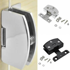 1pc Glass Door Hinge Wine Cabinet Door Hinge No Drilling Frameless Clamp Side Mounted Hardware Furniture Hardware Accessories