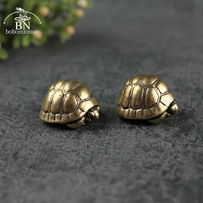 Description Picture 3 of itemHeavy Ball Shape Turtle Miniatures Figurines Antique Metal Brass Animal Tortoise Small Statue Tea Pet Table Ornament Home Decors