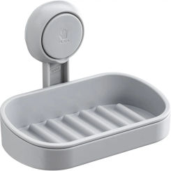 TAILI Soap Dish Bar Holder Suction Cup, Soap Sponge Holder for Shower, Bathroom, Tub and Kitchen Sink, Drill-Free, Removable