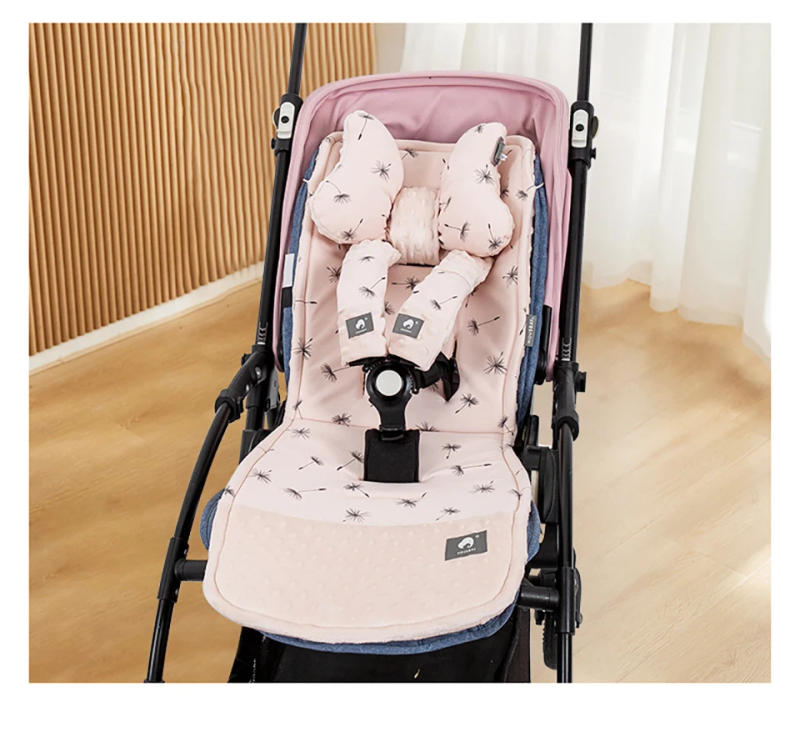 Description Picture 4 of itemStroller Cushion & Head Pillow & Seat Belt Cover 3Pcs/Set Universal Pram Pad Soft Cotton Double Sides Usable Baby Accessories