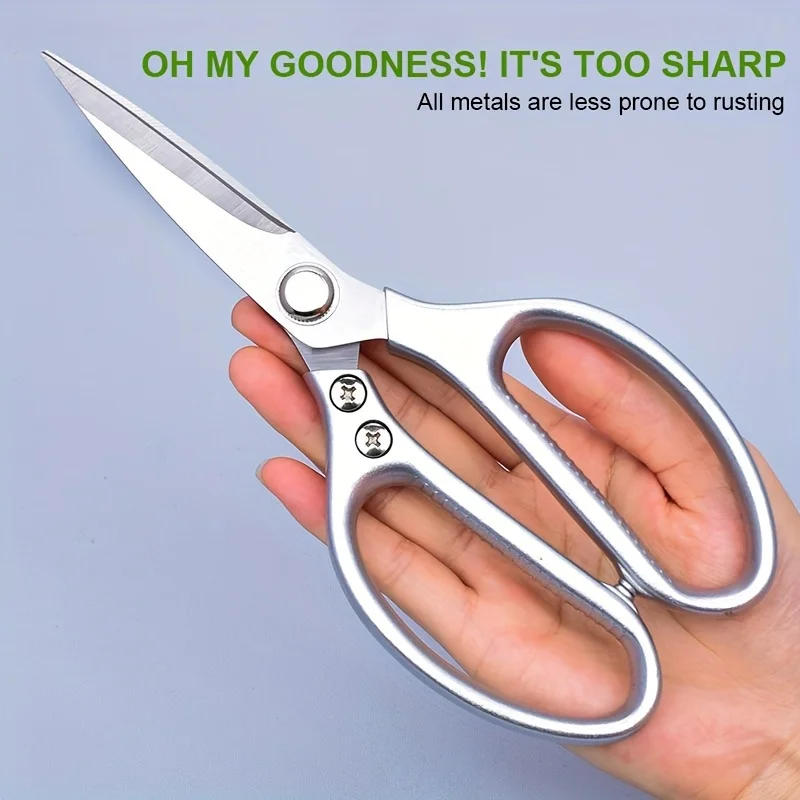 Description Picture 6 of item1pc Multi-Purpose Stainless Steel Kitchen Shears - Heavy-Duty Poultry Scissors with Comfortable Aluminum Alloy Grip for Food Pre