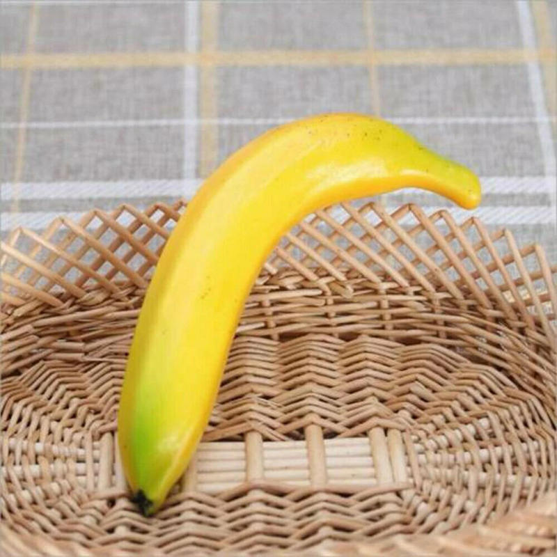 Description Picture 4 of item2 Pcs 20cm Artificial Bananas Decorative Plastic Fake Fruit Realistic Display Simulated Banana For Wedding Christmas Tree Decor